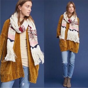 Moth Anthropologie mustard yellow Chenille Cardigan soft comfy size M
